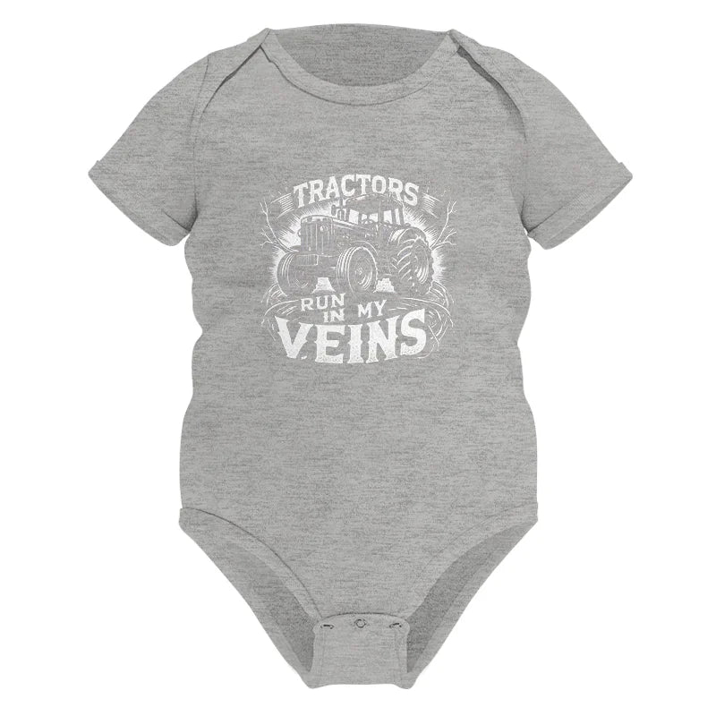 Tractors Run In My Veins - Infant Fine Jersey Bodysuit