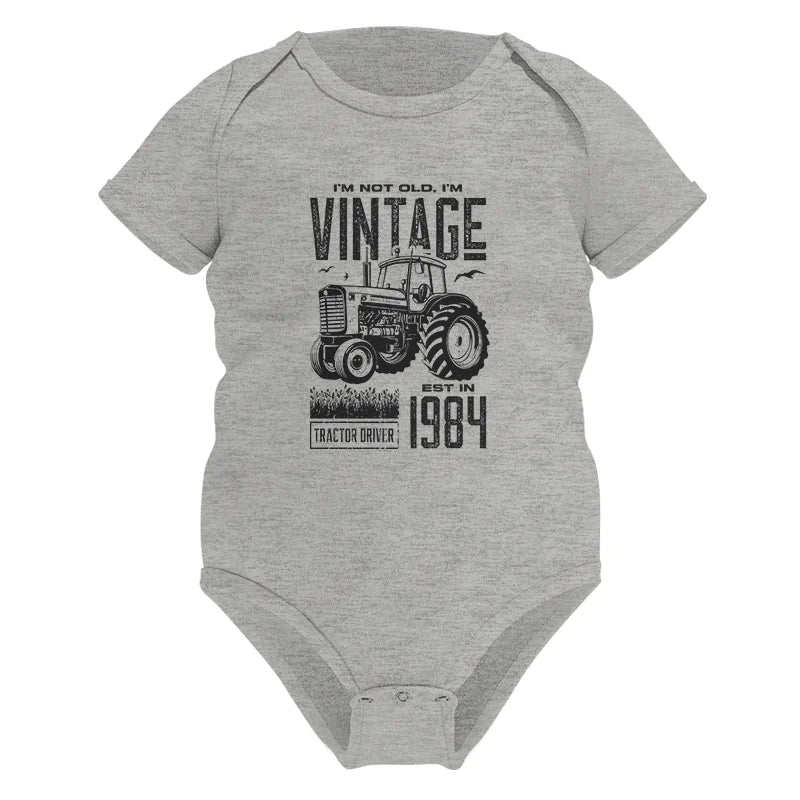 Vintage Tractor Farmer Birthday Born In 1984 1 - Infant Fine Jersey Bodysuit