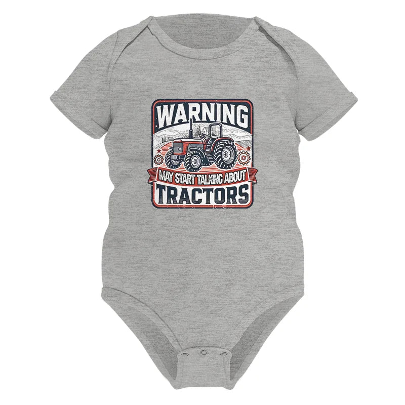 Image of Warning May Start Talking About Tractors - Infant Fine Jersey Bodysuit