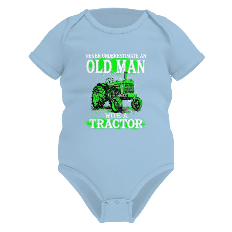 Funny Quote Never Underestimate Old Man Tractor - Infant Fine Jersey Bodysuit