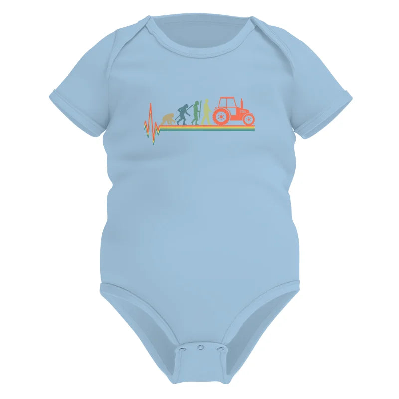 Heartbeat Evolution Farmer Tractor Agriculture Vintage - Infant Fine Jersey Bodysuit