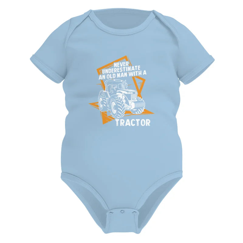 Never Underestimate An Old Man With A Tractor Farming Dad - Infant Fine Jersey Bodysuit