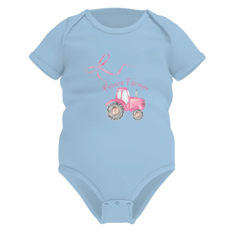 Pink Bow Cute Tractor - Infant Fine Jersey Bodysuit