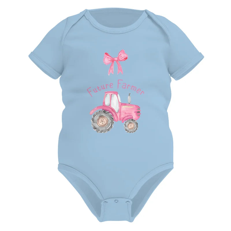 Pink Tractor For Future Farmer - Infant Fine Jersey Bodysuit