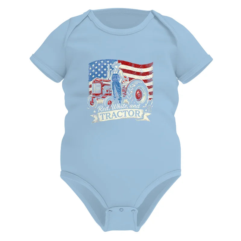 Red White And Tractor - Infant Fine Jersey Bodysuit