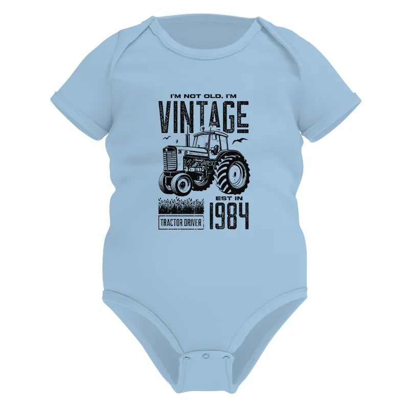 Vintage Tractor Farmer Birthday Born In 1984 1 - Infant Fine Jersey Bodysuit