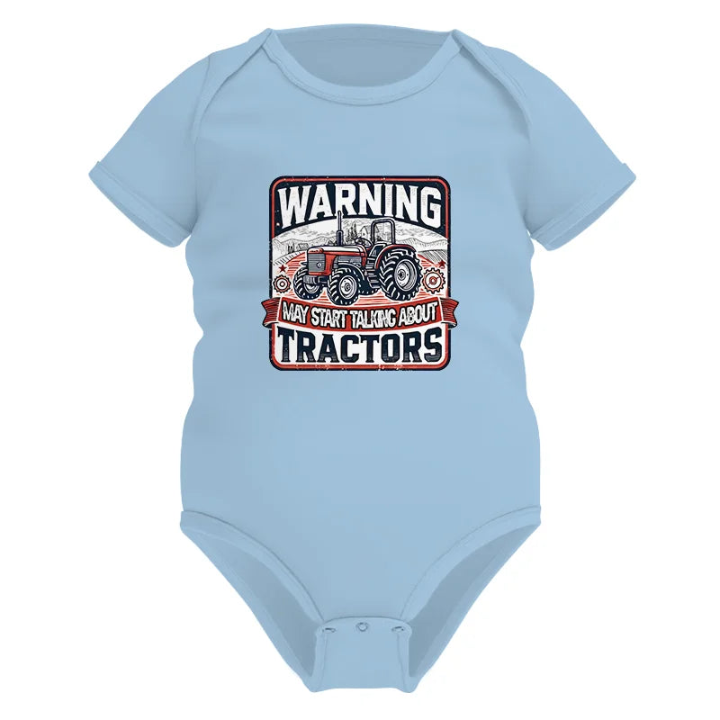 Image of Warning May Start Talking About Tractors - Infant Fine Jersey Bodysuit