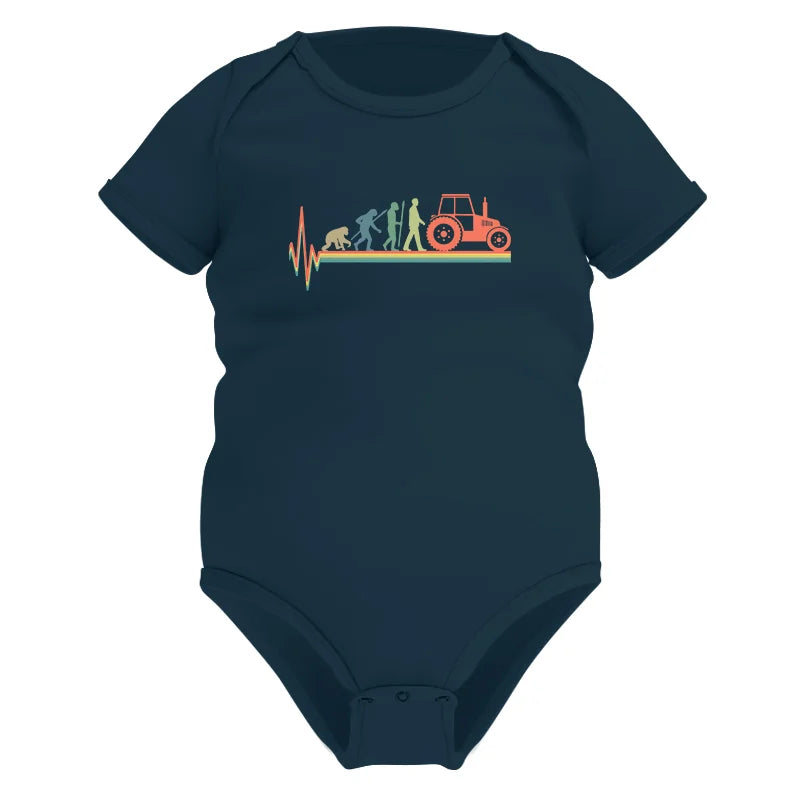 Heartbeat Evolution Farmer Tractor Agriculture Vintage - Infant Fine Jersey Bodysuit