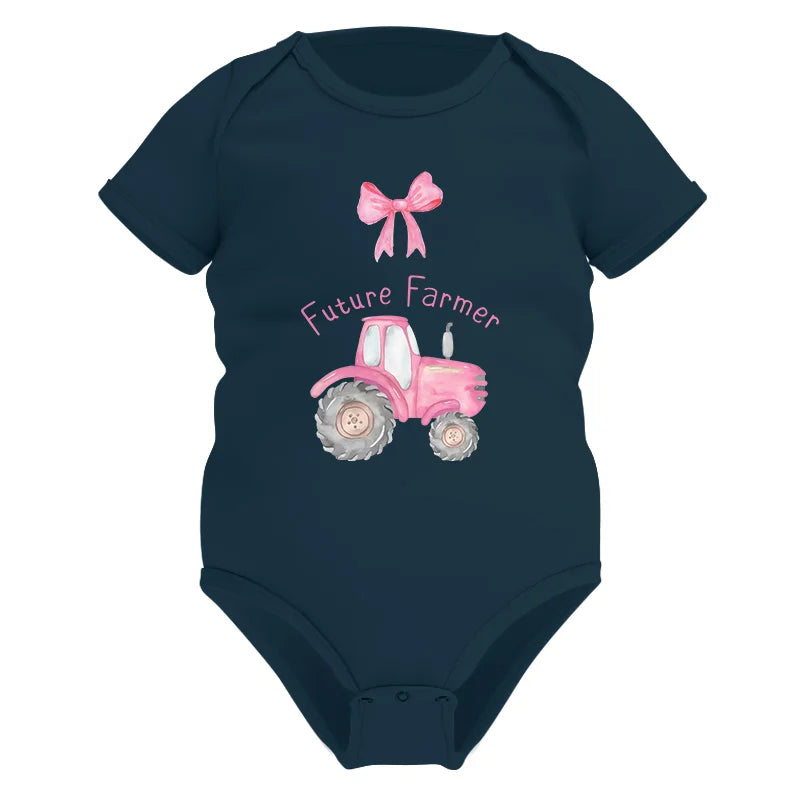 Pink Tractor For Future Farmer - Infant Fine Jersey Bodysuit