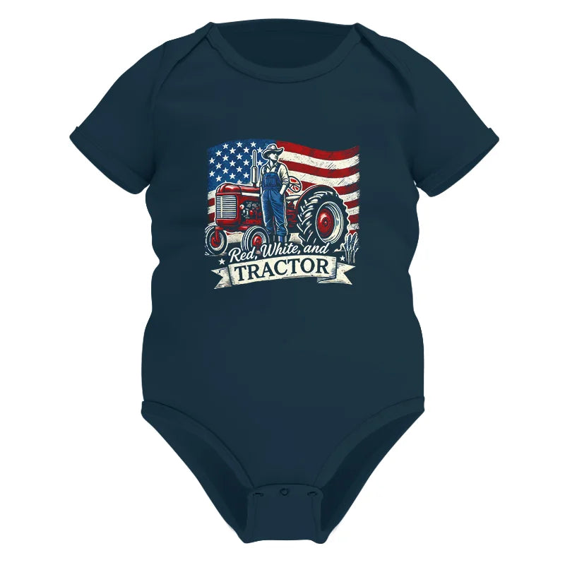 Red White And Tractor - Infant Fine Jersey Bodysuit