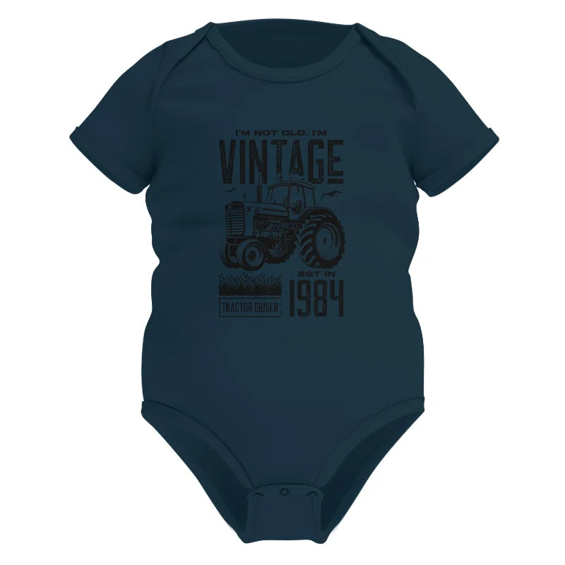 Vintage Tractor Farmer Birthday Born In 1984 1 - Infant Fine Jersey Bodysuit