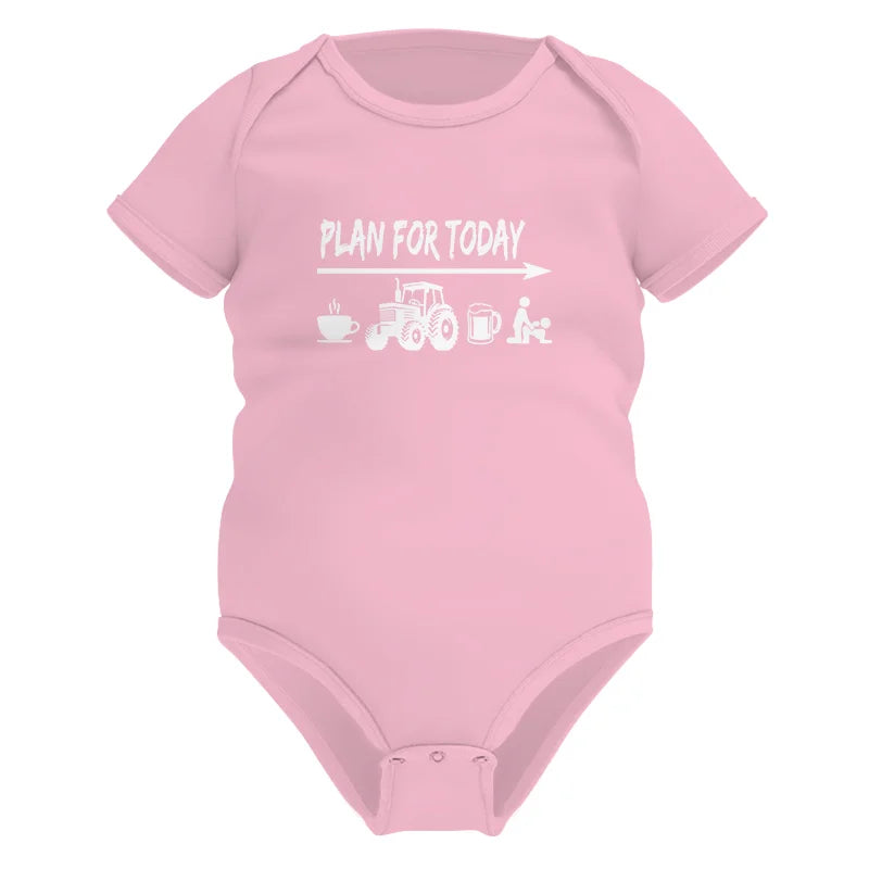 Funny Farmer Plan For Today Coffee Tractor Beer Bed - Infant Fine Jersey Bodysuit