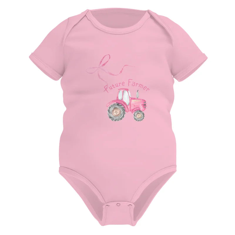 Pink Bow Cute Tractor - Infant Fine Jersey Bodysuit