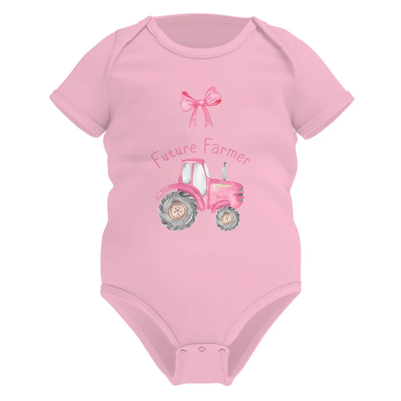 Pink Tractor For Future Farmer - Infant Fine Jersey Bodysuit