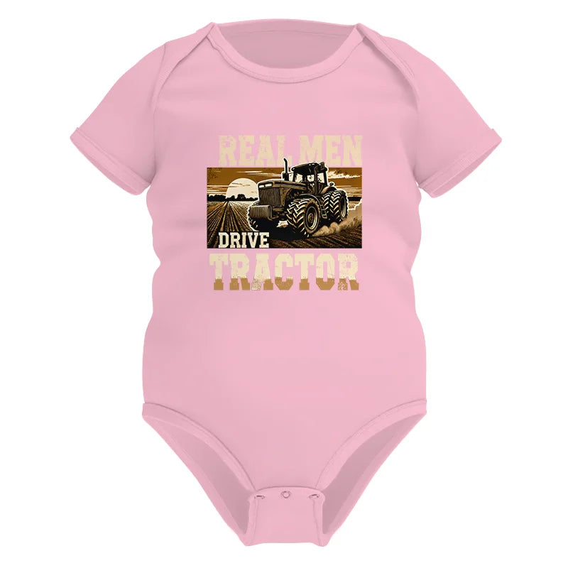 Image of Real Men Drive Tractor - Infant Fine Jersey Bodysuit