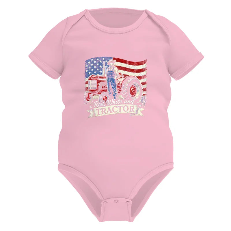 Red White And Tractor - Infant Fine Jersey Bodysuit