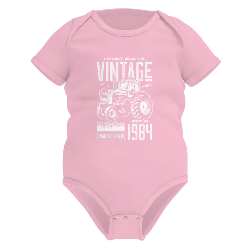 Vintage Tractor Farmer Birthday Born In 1984 2 - Infant Fine Jersey Bodysuit