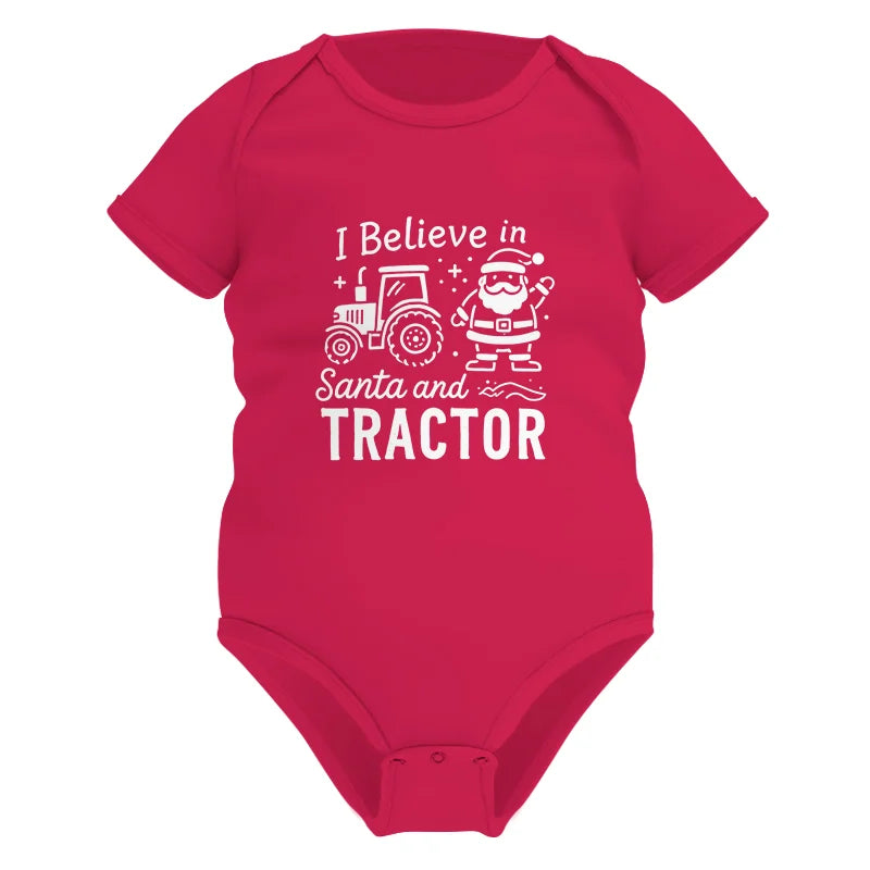 I Believe In Santa And Tractor - Infant Fine Jersey Bodysuit