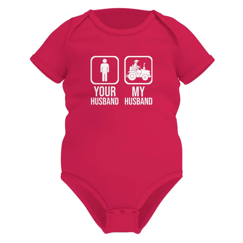 My Husband Is Cooler Than Yours Funny Farm Tractor 1 - Infant Fine Jersey Bodysuit