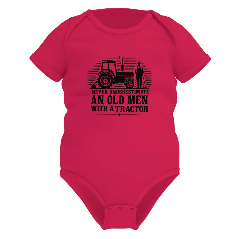 Image of Never Underestimate An Old Men With A Tractor - Infant Fine Jersey Bodysuit