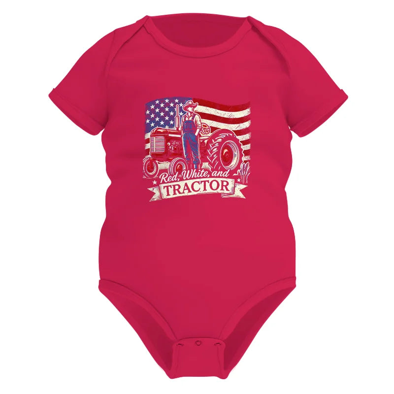 Red White And Tractor - Infant Fine Jersey Bodysuit