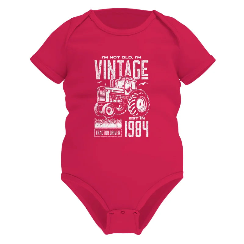 Vintage Tractor Farmer Birthday Born In 1984 2 - Infant Fine Jersey Bodysuit