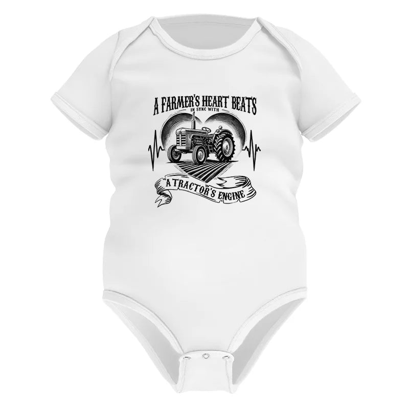 A Farmer’s Heart Beats A Tractor’s Engine - Infant Fine Jersey Bodysuit