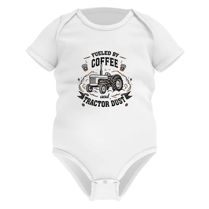 Image of Fueled By Coffee And Tractor Dust - Infant Fine Jersey Bodysuit