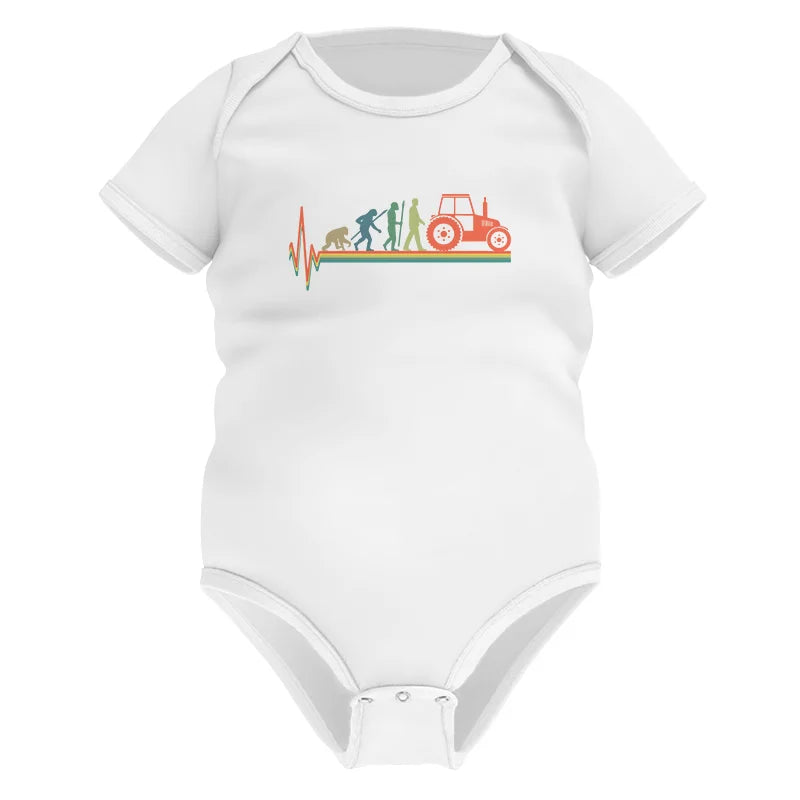 Heartbeat Evolution Farmer Tractor Agriculture Vintage - Infant Fine Jersey Bodysuit