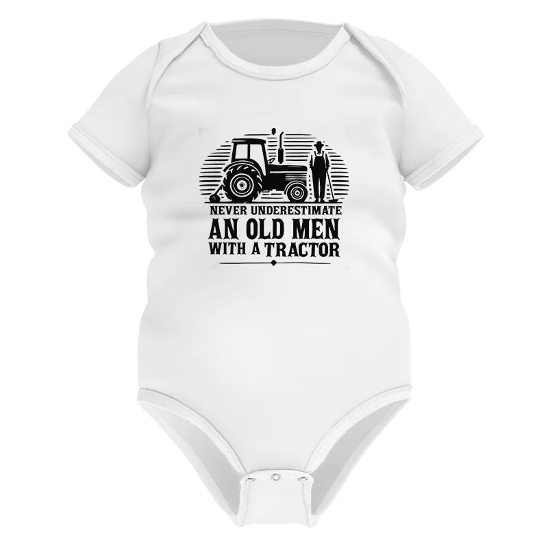 Never Underestimate An Old Men With A Tractor - Infant Fine Jersey Bodysuit