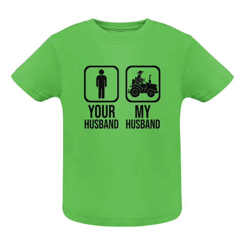 Image of My Husband Is Cooler Than Yours Funny Farm Tractor 2 - Infant Fine Jersey Tee