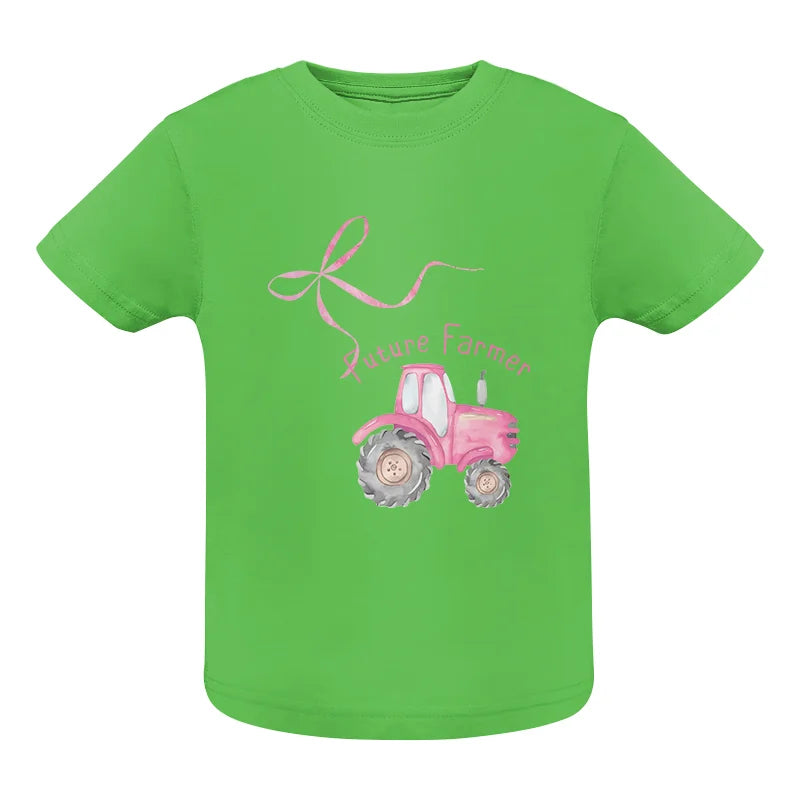 Pink Bow Cute Tractor - Infant Fine Jersey Tee