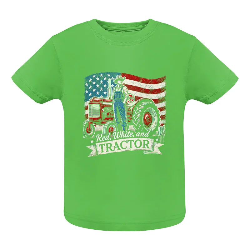 Red White And Tractor - Infant Fine Jersey Tee