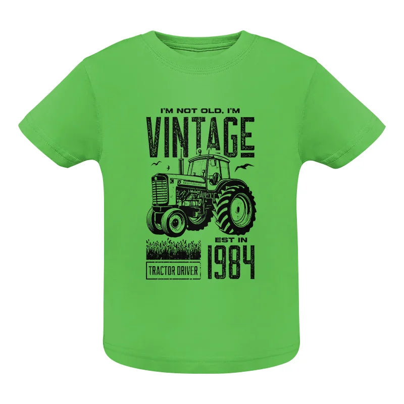 Vintage Tractor Farmer Birthday Born In 1984 1 - Infant Fine Jersey Tee