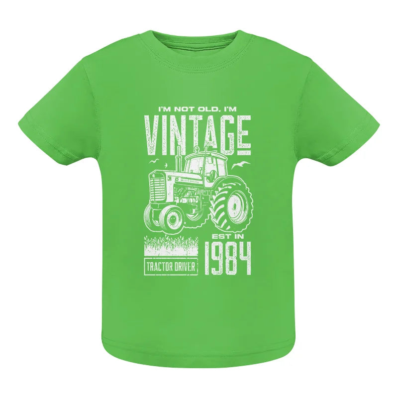 Vintage Tractor Farmer Birthday Born In 1984 2 - Infant Fine Jersey Tee