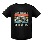 Easily Distracted By Tractors Vintage Design - Infant Fine Jersey Tee