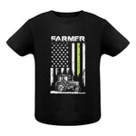 Farmer Tractor Patriotic American Flag - Infant Fine Jersey Tee