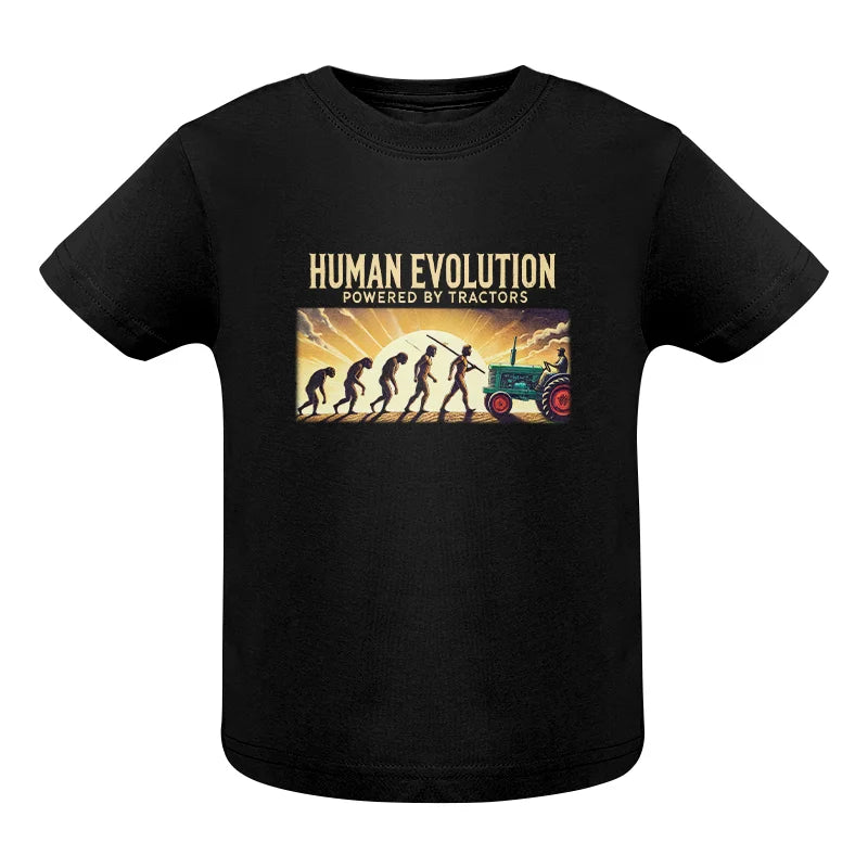 Human Evolution Powered By Tractors - Infant Fine Jersey Tee