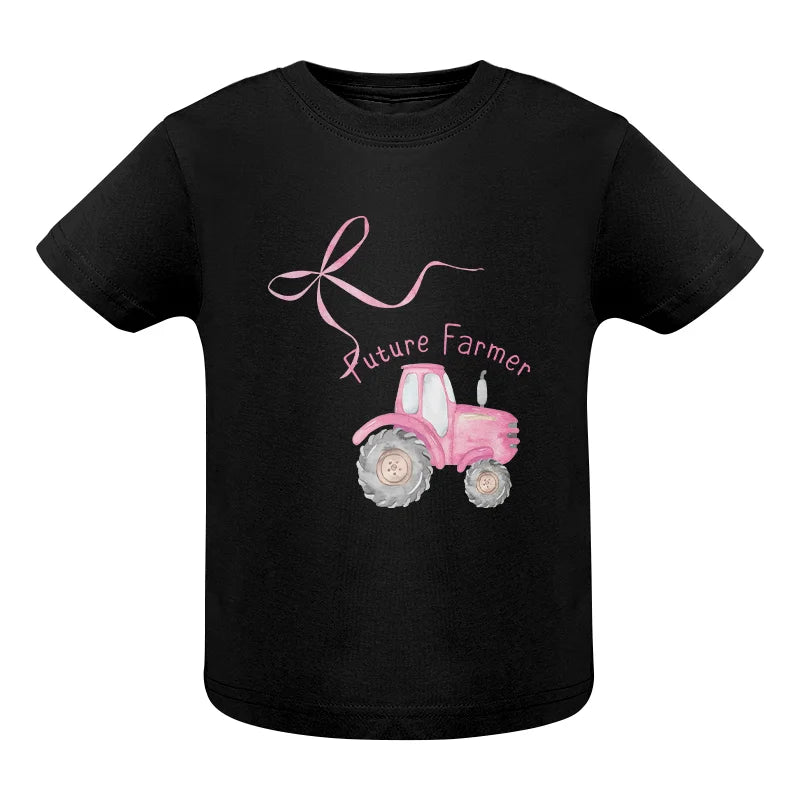 Image of Pink Bow Cute Tractor - Infant Fine Jersey Tee