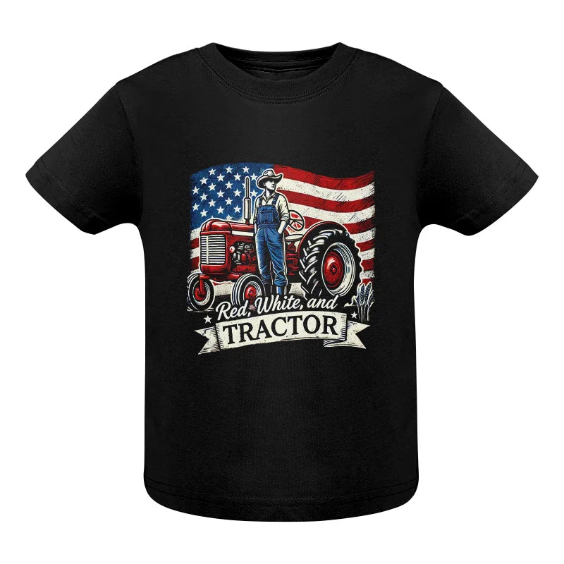 Red White And Tractor - Infant Fine Jersey Tee