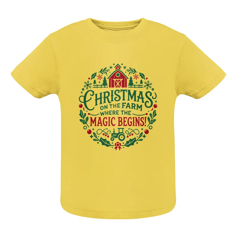 Image of Christmas on the Farm Where the Magic Begins! 2 - Infant Fine Jersey Tee