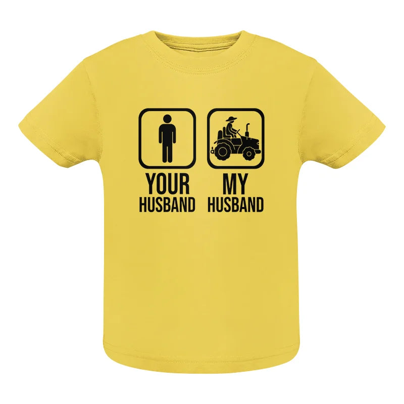 Image of My Husband Is Cooler Than Yours Funny Farm Tractor 2 - Infant Fine Jersey Tee