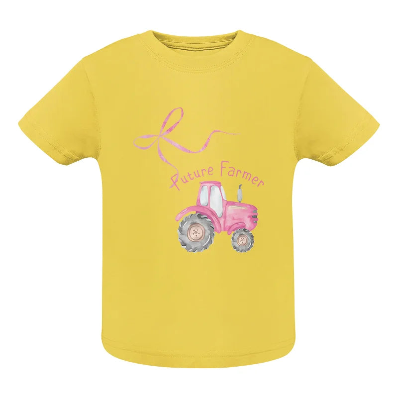 Image of Pink Bow Cute Tractor - Infant Fine Jersey Tee