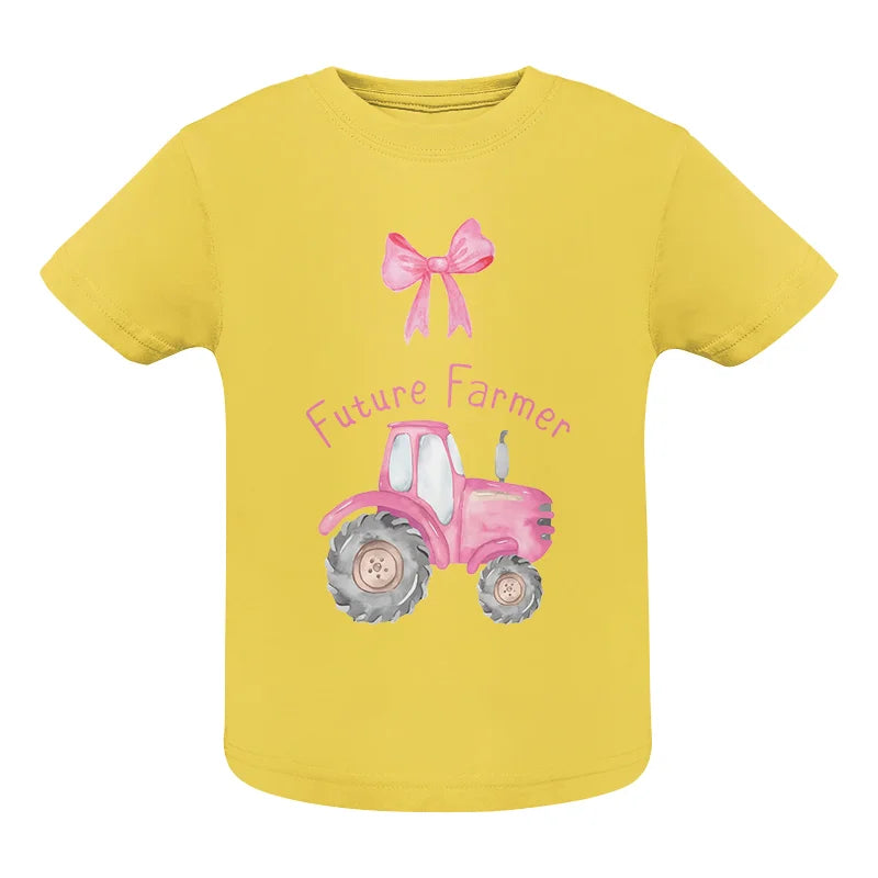 Image of Pink Tractor For Future Farmer - Infant Fine Jersey Tee