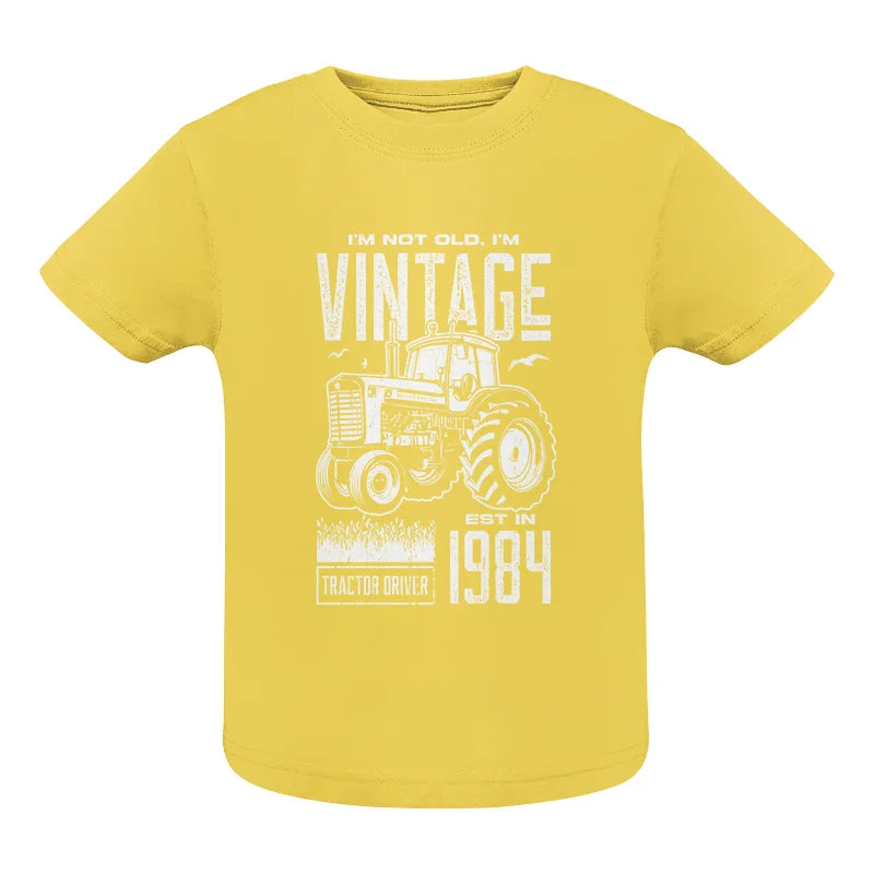 Vintage Tractor Farmer Birthday Born In 1984 2 - Infant Fine Jersey Tee