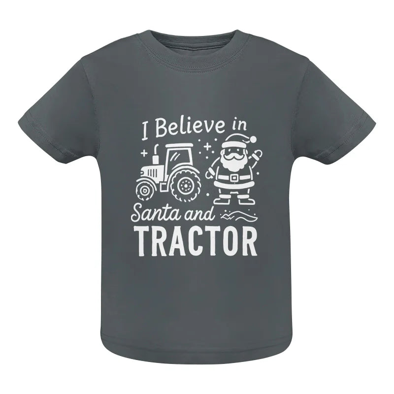 Image of I Believe In Santa And Tractor - Infant Fine Jersey Tee