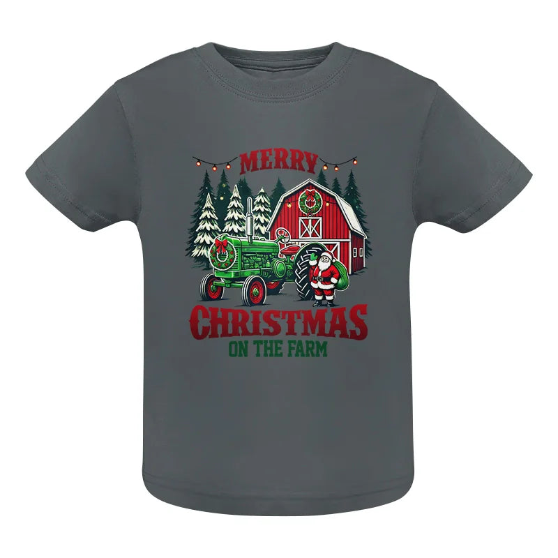 Image of Merry Christmas On The Farm 3 - Infant Fine Jersey Tee