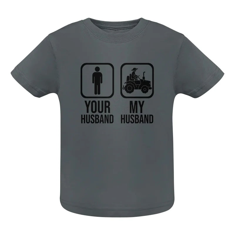 Image of My Husband Is Cooler Than Yours Funny Farm Tractor 2 - Infant Fine Jersey Tee