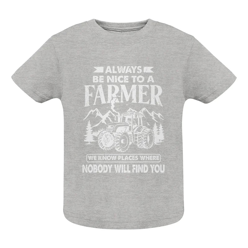 Image of Nice Farmer Funny Tractor Rancher Farming - Infant Fine Jersey Tee