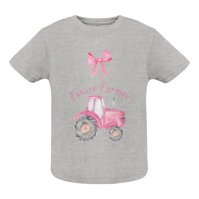 Image of Pink Tractor For Future Farmer - Infant Fine Jersey Tee